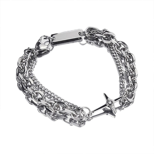 手链男潮高级感ins不锈钢小众设计男士饰品冷淡女嘻哈男生手饰