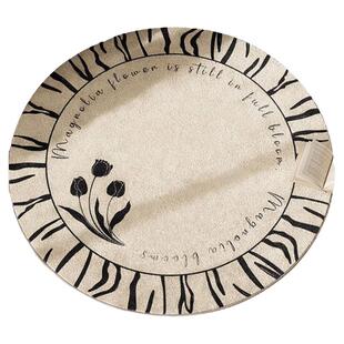 圆形地毯法式复古风轻奢高级奶油客厅茶几卧室内梳妆椅子地垫ins