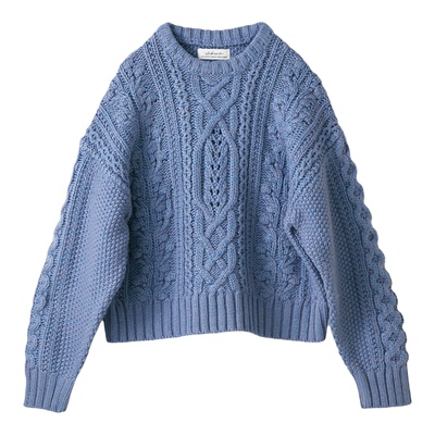 女式落肩北欧风绞花羊毛毛衣