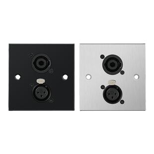 86型D型卡侬母舞台音响不锈钢面板多媒体墙壁欧姆头插座高清舞台