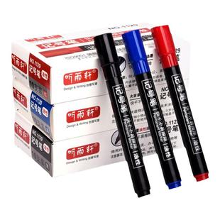 100支听雨轩记号笔红色粗头油性不掉色大头笔单头防水不可擦马克笔快递物流专用打码笔大容量标记笔