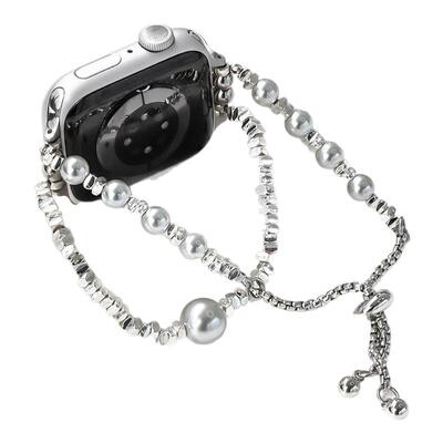 适用iWatch碎银仿珍珠双链表带