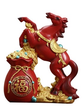 马年生肖公仔马上发财摆件装饰品