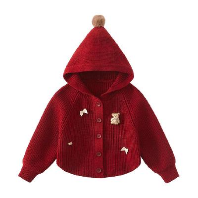 班喜迪女童毛衣秋冬季针织斗篷