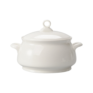 唐山家用纯白骨瓷10英寸韩式品锅陶瓷器餐具套装汤锅大汤碗