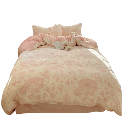 冬季加厚卡通印花牛奶绒单被套