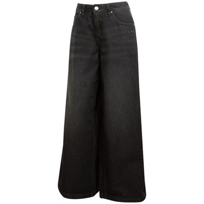 adidas阿迪达斯三叶草女子运动休闲牛仔阔腿裤长裤JV7453