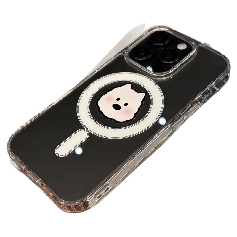 Cute Dog Magnetic Hard Phone Case Shockproof Protective Cover 适用 iPhone 17 Pro Max 16 Pro 15 14 13
