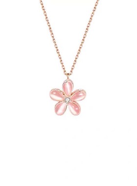 原创女纯银锁骨链四叶草旋转银饰