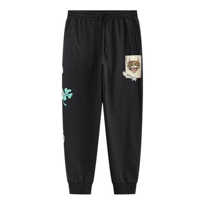 EdHardy黑色合身拔印烫钻长裤