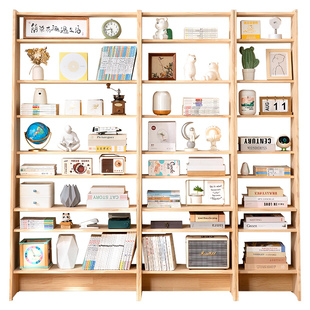 实木落地组合书柜子多功能家用客厅书架储物多层大书橱儿童置物架