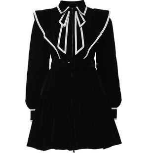 2025冬季新款女装宫廷复古俏皮甜美哑光绒面保暖大摆短款羽绒服