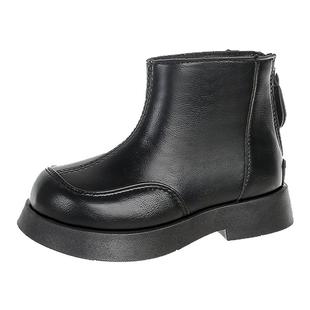 真皮女童鞋公主马丁短靴2025秋冬新款儿童英伦加绒保暖皮靴二棉鞋