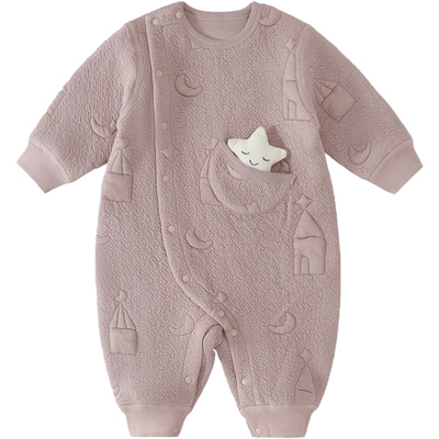 巴厘小猪婴儿秋冬夹丝加厚连体衣