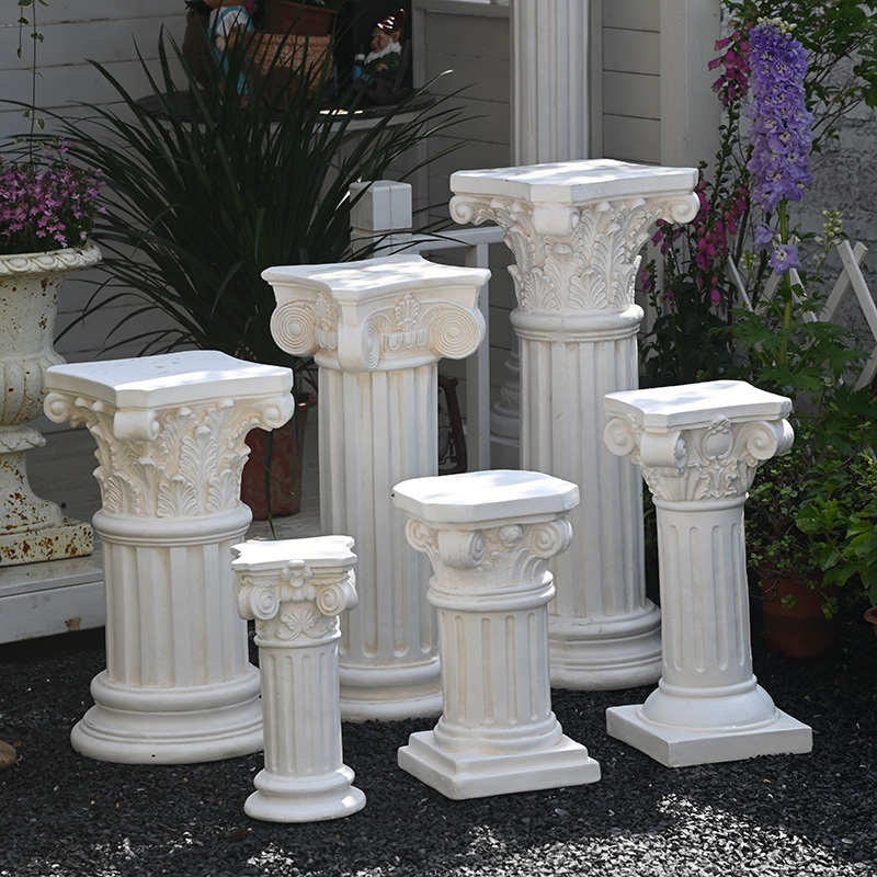 欧式复古罗马柱大摆件落地花园庭院装饰花盆底座婚庆路引拍照道具