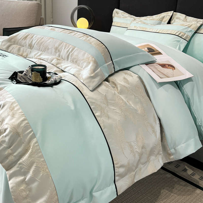 高级感A类长绒棉纯棉四件套全棉裸睡被套床笠轻奢风新款床上用品