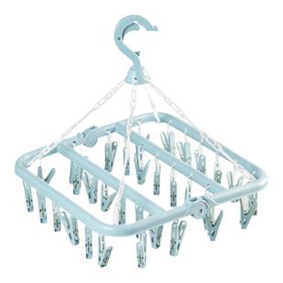 洁丽雅晾衣架多夹子家用晒袜子神器学生袜夹挂衣服架宿舍用袜架