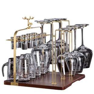 轻奢高档水晶玻璃红酒杯子套装家用葡萄酒杯白酒杯创意组合一体架