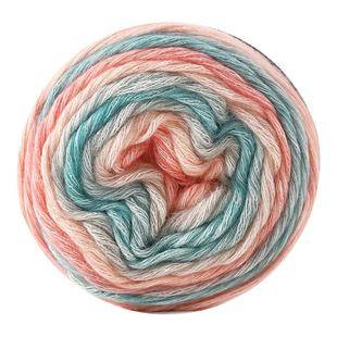 恒源祥段染彩虹毛线球中粗渐变蛋糕线diy毛衣围巾帽子手工编织线W