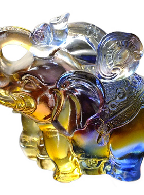 客厅开放格琉璃大象招财象摆件