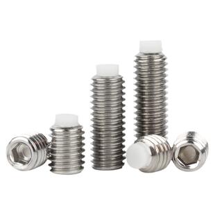 304不锈钢塑料头尼龙波珠定位POM顶丝胶头柱塞紧定机米缓冲螺丝钉