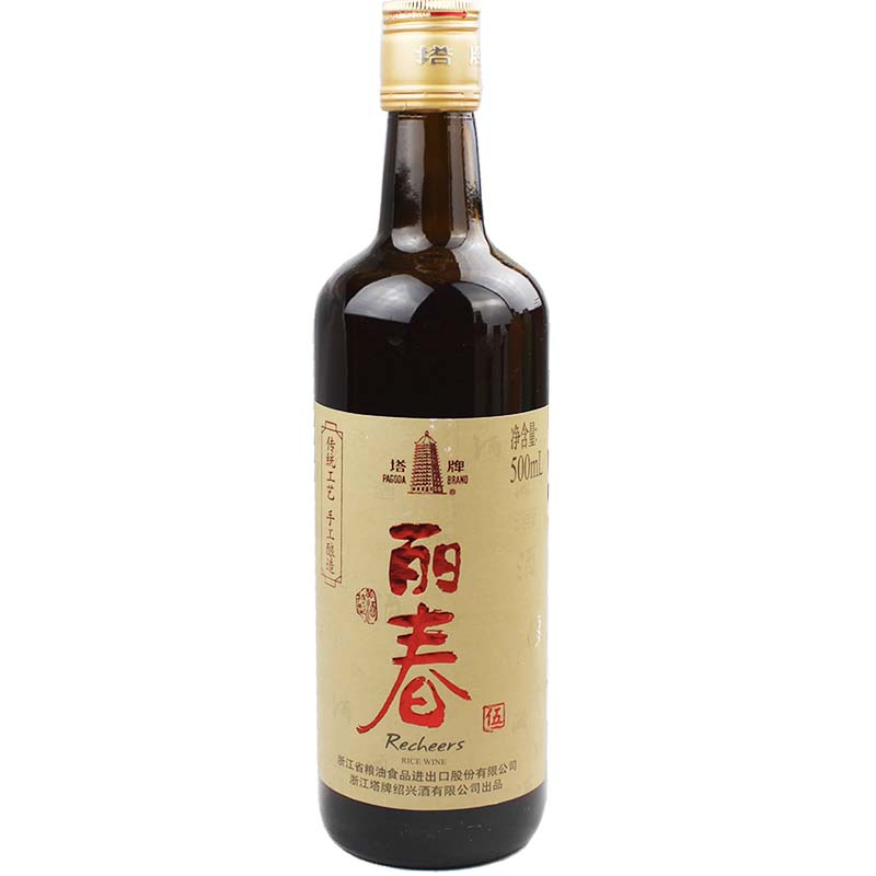 绍兴塔牌5年陈酿丽春黄酒500mlX1瓶玻璃瓶装糯米老酒可加热喝的酒