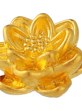金匠伴黄金小配件足金999莲花手链隔珠5d硬金平安纯金小克重配饰