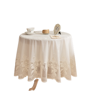 高级感圆桌桌布PVC防水防油免洗欧式家用圆形餐桌布圆桌圆台布