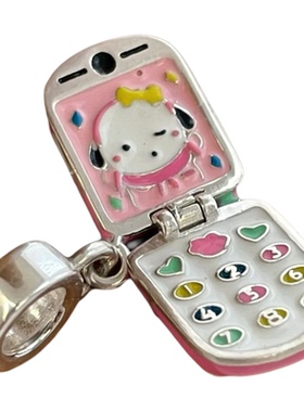 足银S999小狗电话童趣手机吊坠