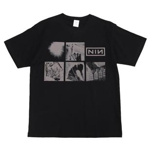 Nine Inch Nails九寸钉摇滚乐队数码直喷美式街头嘻哈复古短袖T恤