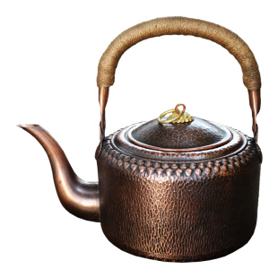 烧水壶纯紫铜复古加厚茶壶大容量铜壶烧水煮茶具提梁防烫家用燃气
