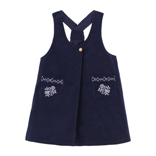 小O宝童装 宝宝森系连衣裙女洋气2026春装新款女童灯芯绒背带裙