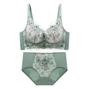 无钢圈内衣裤套装女小胸聚拢收副乳文胸上托防下垂外扩调整型胸罩