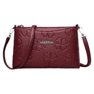 真皮妈妈包包2025新款气质压花单肩时尚中老年小包女士手机斜挎包