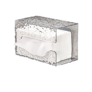 轻奢洗脸巾收纳盒纸巾盒壁挂式厨房卫生间厕所浴室倒挂抽纸盒透明