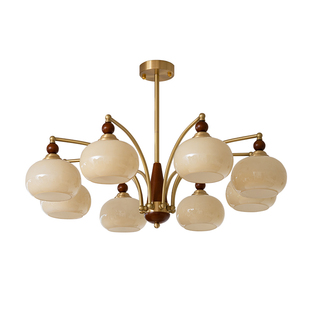 柿子客厅吊灯中古风法式复古卧室主灯美式餐厅灯大厅高级感吸顶灯