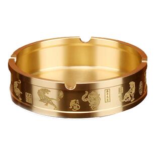 纯黄铜烟灰缸家用客厅酒店百福茶桌茶几老板办公桌用高端铜制灰缸