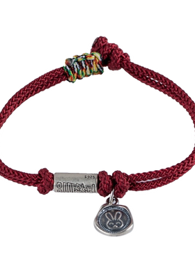 纯银生肖兔子手绳本命年编织