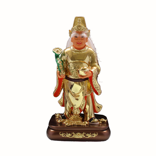 金钱伯神像树脂元宝财神三爷伯东南亚地府阴神阴差人物素金摆件