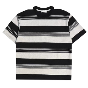 Nick Tian 粗条纹短袖T恤男夏季新款美式休闲小众设计感宽松上衣