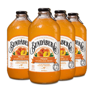 Bundaberg宾得宝澳洲进口蜜桃味网红气泡水375ml*4果汁汽水饮料