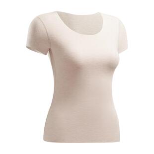 简云羊毛蚕丝保暖内衣女加绒短袖上衣内搭德绒秋衣无痕打底衫冬季