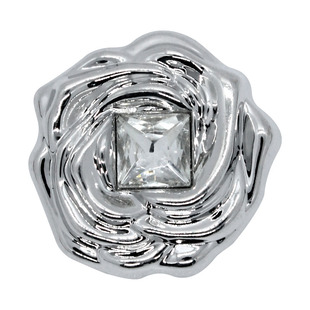 高档花朵水钻纽扣银色金属扣子毛衣西装外套装饰扣时尚百搭大衣扣