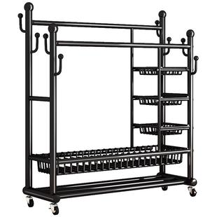 双杆晾衣架落地卧室家用挂衣架室内置物简易衣帽架可移动衣服架子