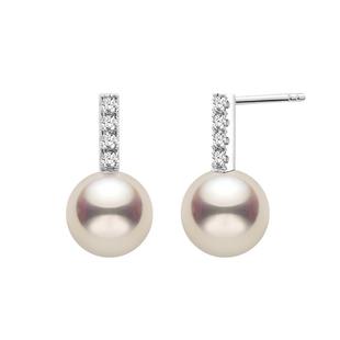 朱珠同款HELAS赫拉音符Akoya珍珠耳钉18K金钻石女耳环情人节礼物