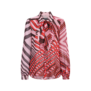 MARYLING玛俪琳官方正品修身法式条纹上衣荷叶领衬衫上衣女新款