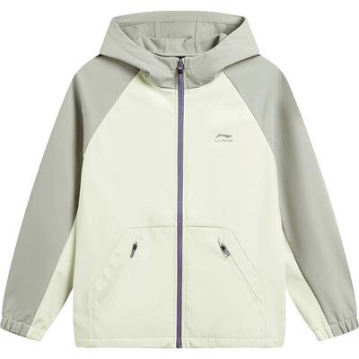 李宁童连帽男女同款休闲运动风衣