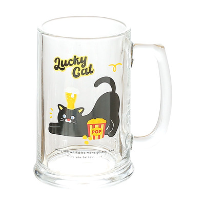 川岛屋原创黑猫啤酒杯大容量水杯