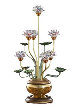 七品九品水晶莲花灯长明灯家用