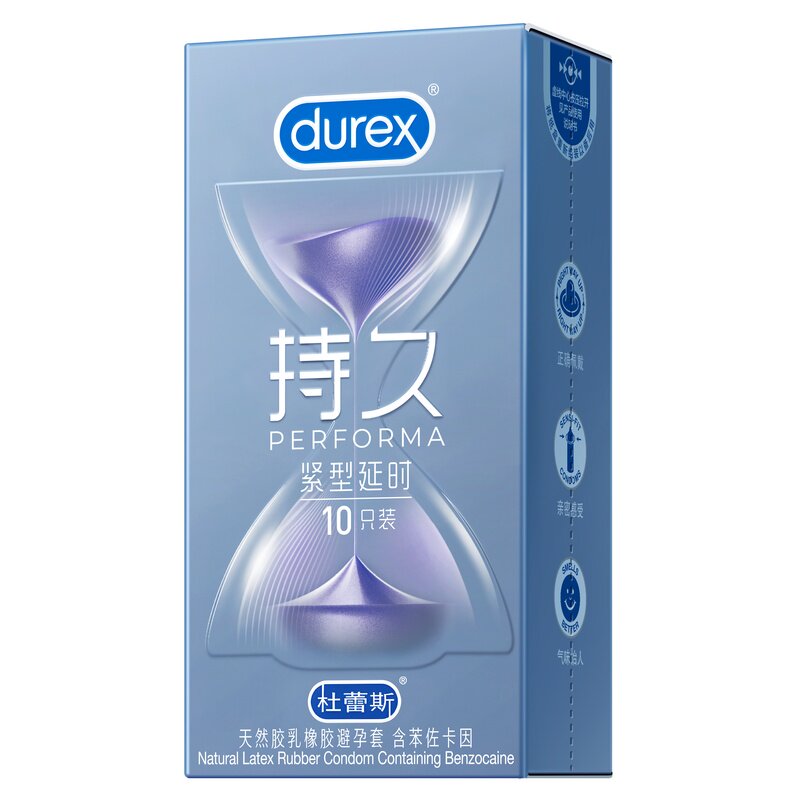 Durex杜蕾斯49mm紧致贴合又紧又久延时固态苯卡佐因